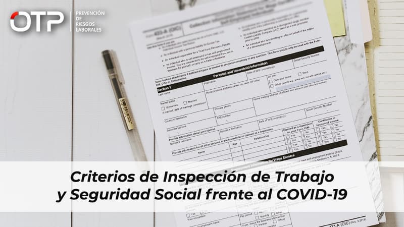 Criterios de Inspección de Trabajo y Seguridad Social frente al COVID-19